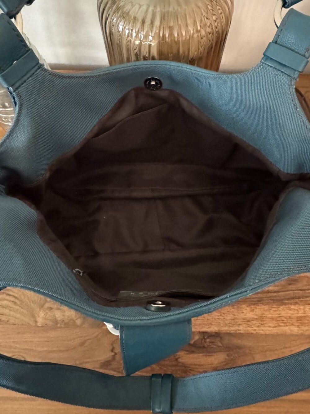 Kenneth Cole Crystal Teal Leather Handbag - Picture 10 of 14